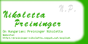 nikoletta preininger business card